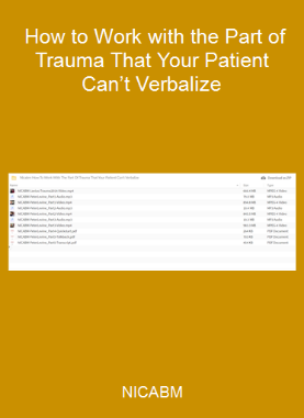 NICABM - How to Work with the Part of Trauma That Your Patient Can’t Verbalize