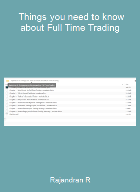 Rajandran R - Things you need to know about Full Time Trading