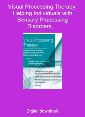 Visual Processing Therapy: Helping Individuals with Sensory Processing Disorders, ADHD, Autism, Dyslexia and Acquired Brain Injury