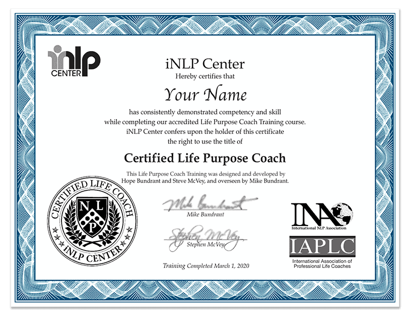 iNLP Center - Life Purpose Coach Specialty Certification Training
