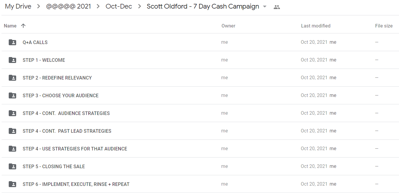 Scott Oldford - 7 Day Cash Campaign